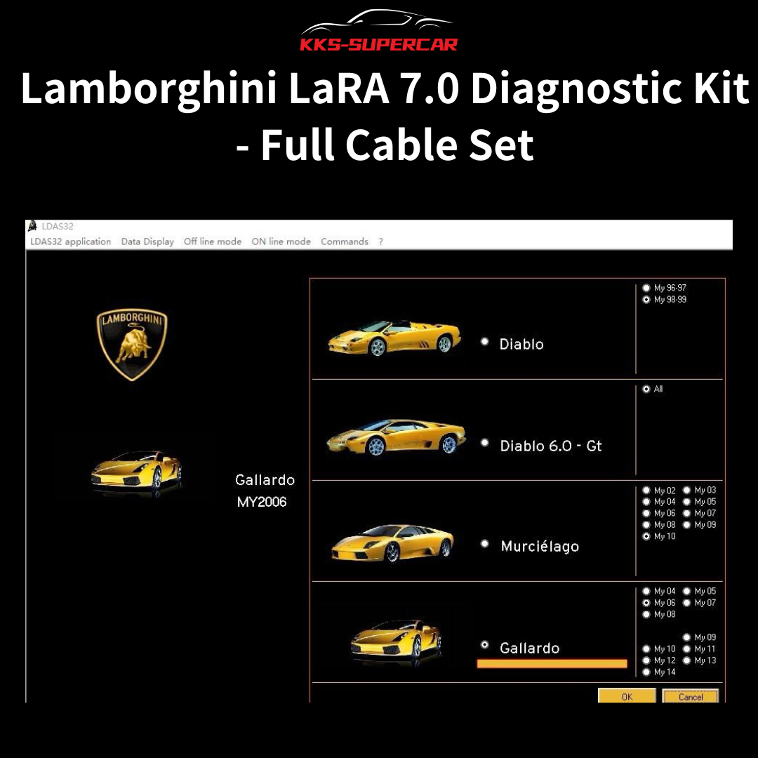 Diagnostic Kit Compatible with Lamborghini LaRA 7.0 – Full Cable Set Included
