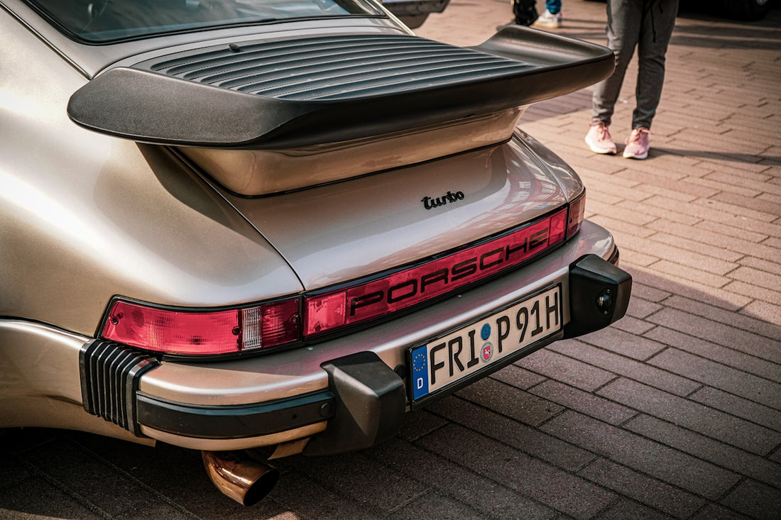 Rear view of a classic porsche 911 turbo
