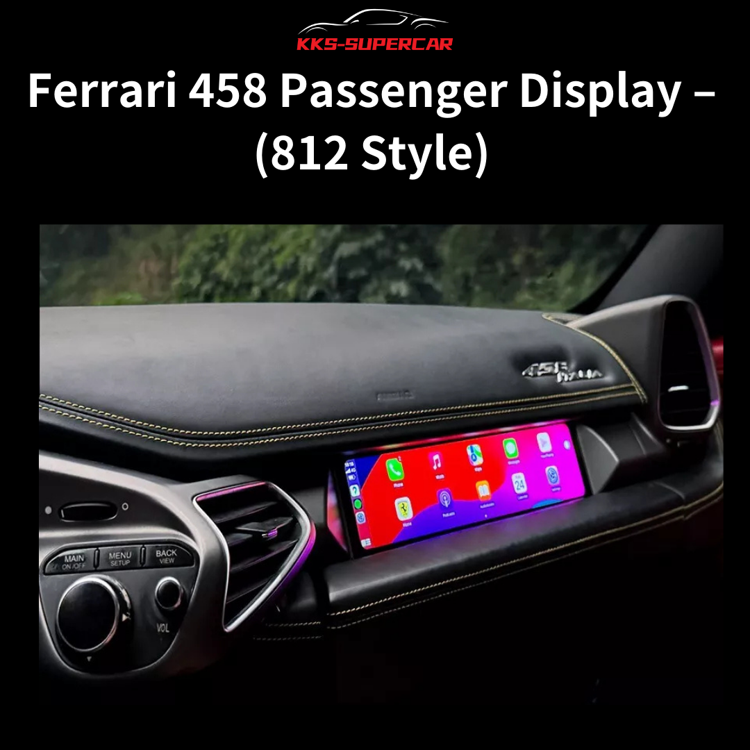2-Inch Passenger Display Compatible with Ferrari 458 – CP & Android Auto (812-Style Upgrade)