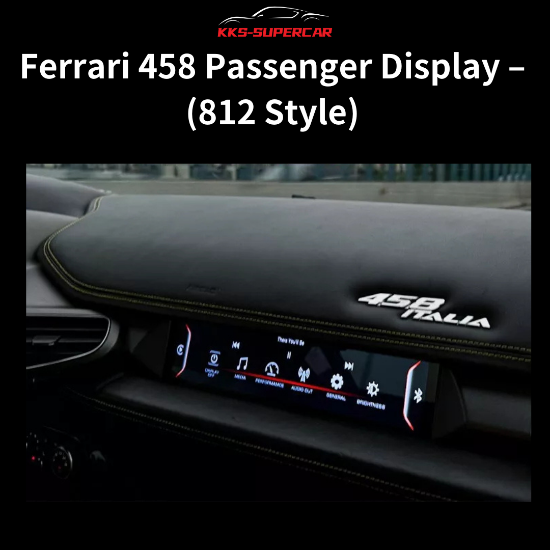 Ferrari 458 Passenger Display | 12-Inch CarPlay & Android Auto (812 Style)