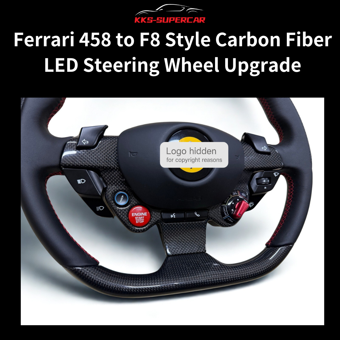 Carbon Fiber LED Steering Wheel Upgrade – Ferrari F8-Style, Compatible with 458 / 488 / FF / F12