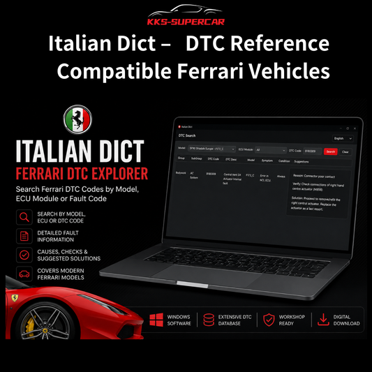 Italian Dict – Diagnostic Reference Software for Compatible Ferrari Vehicles
